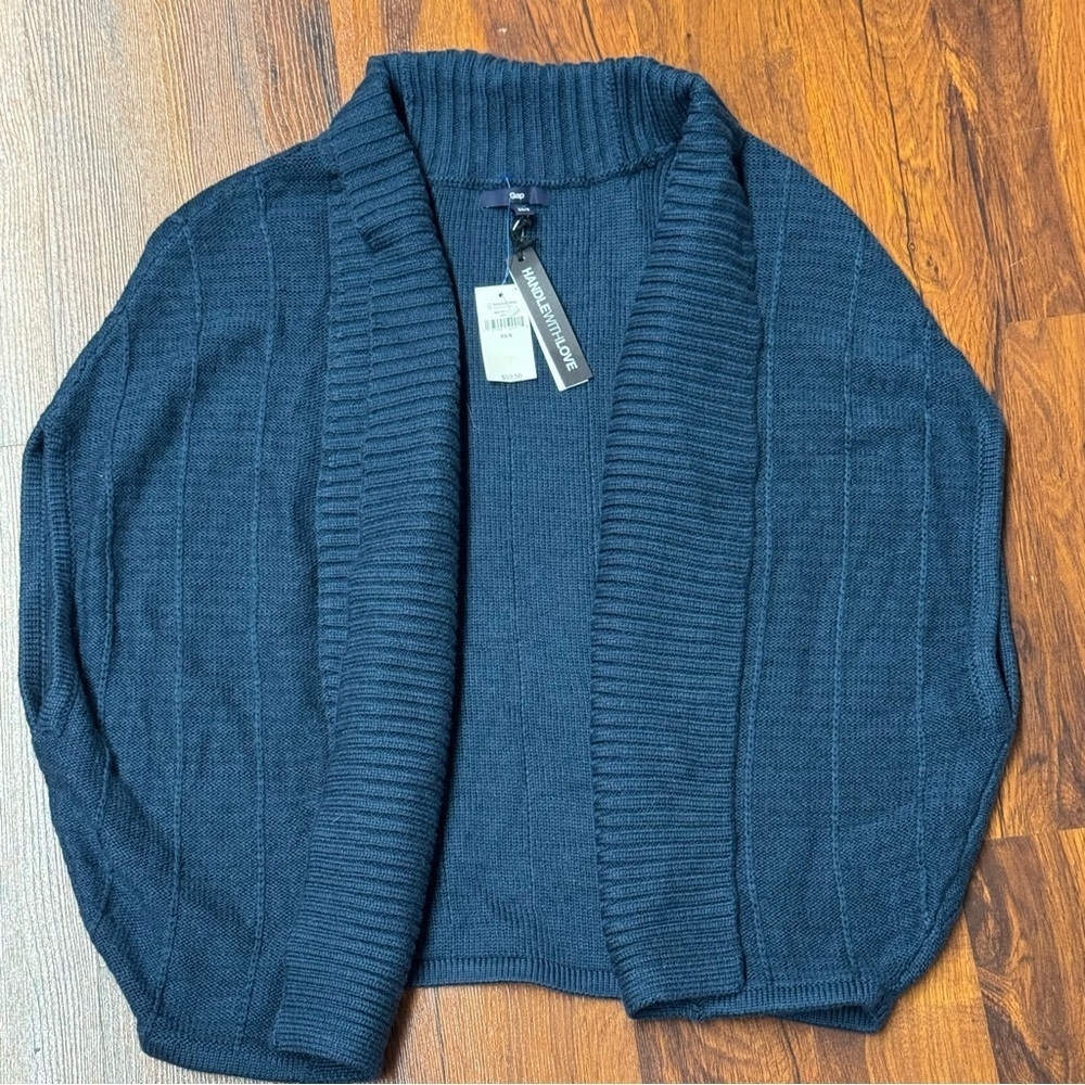 GAP Blue Cardigan Sweater Angora Rabbit Hair